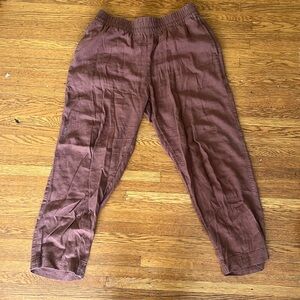 Brown high rise straight leg medium comfort waist band pants old navy